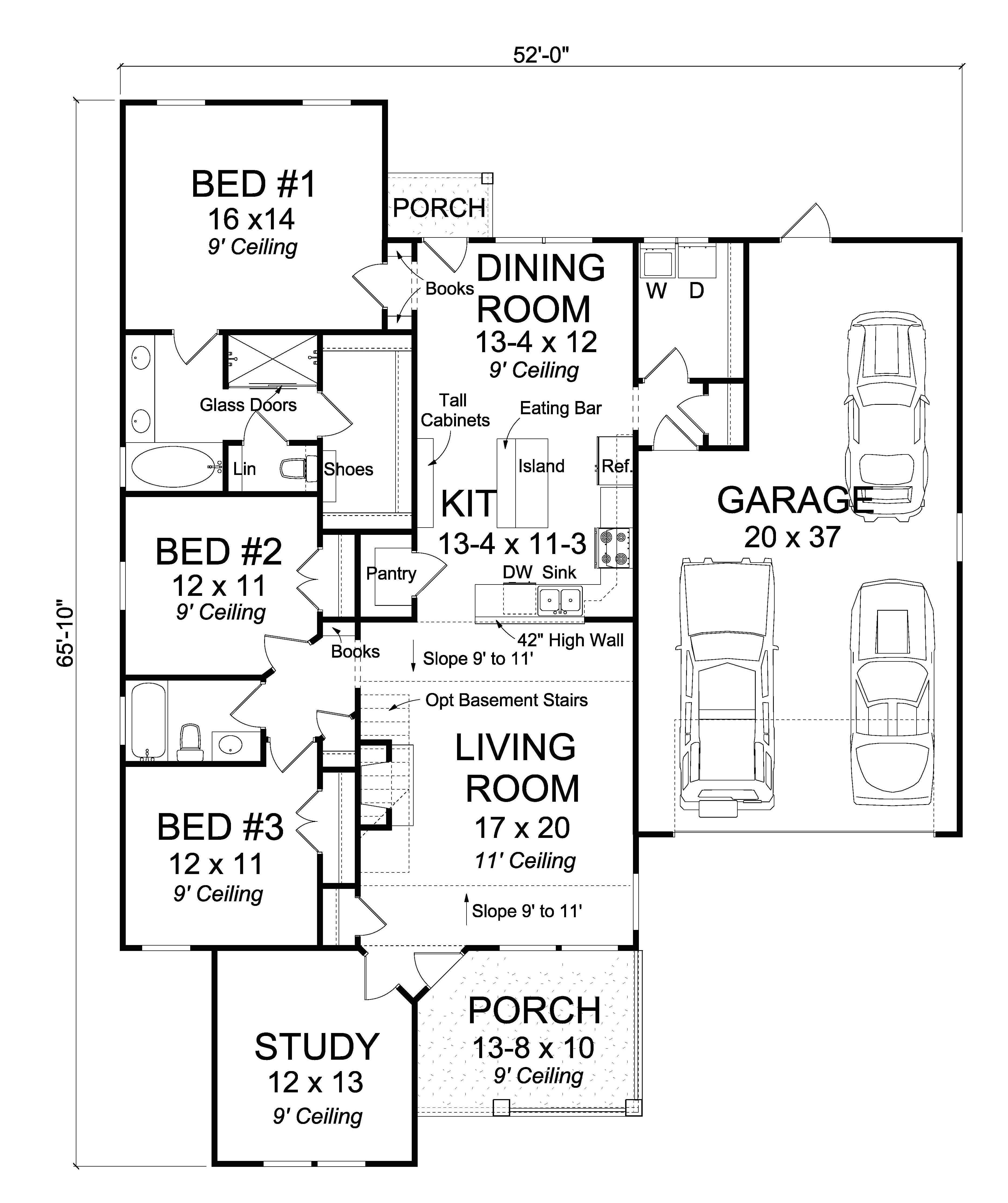 Floor Plan First Story of Cottage Plan #178-1239