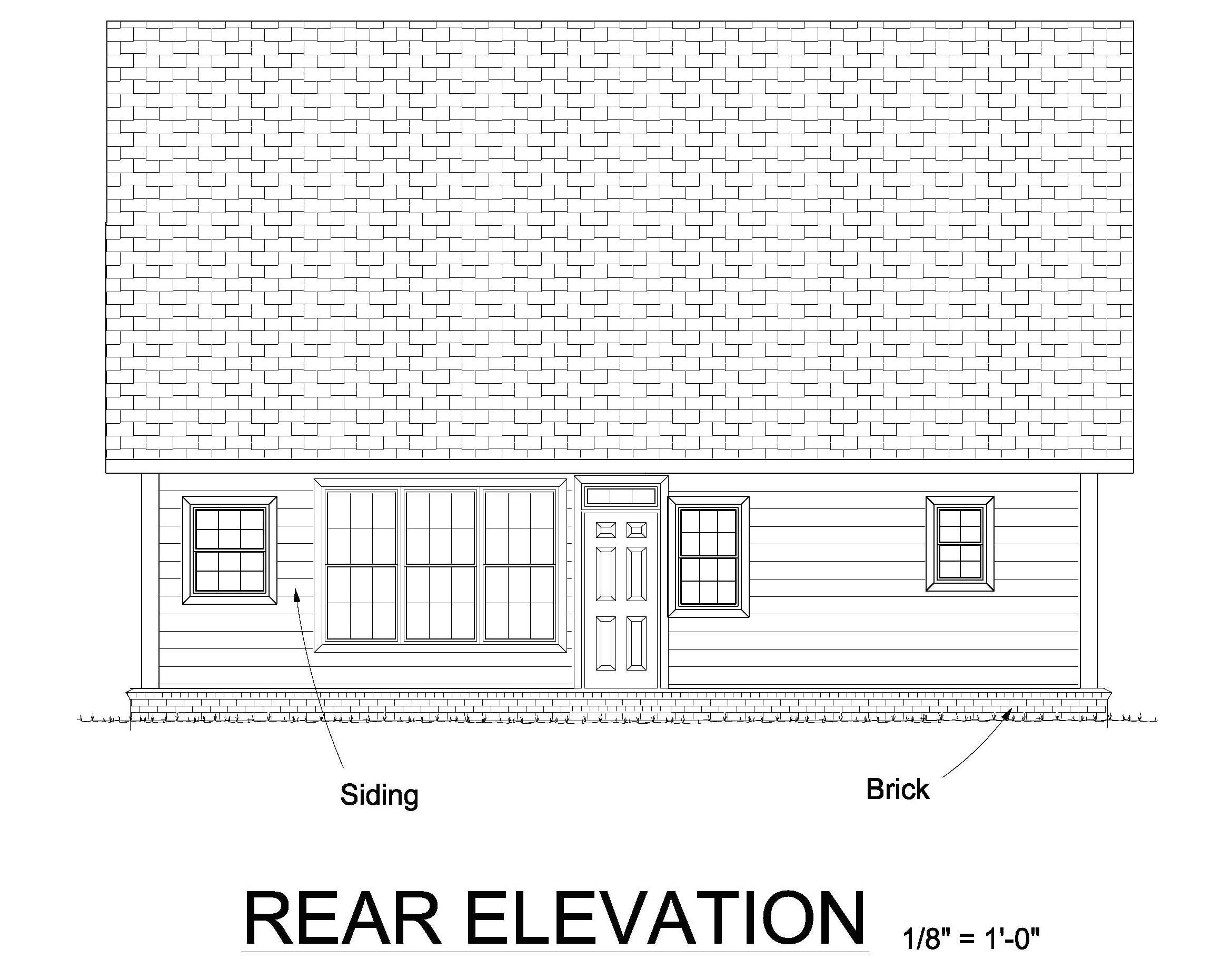 Home Plan Rear Elevation of this 3-Bedroom,2066 Sq Ft Plan -178-1242