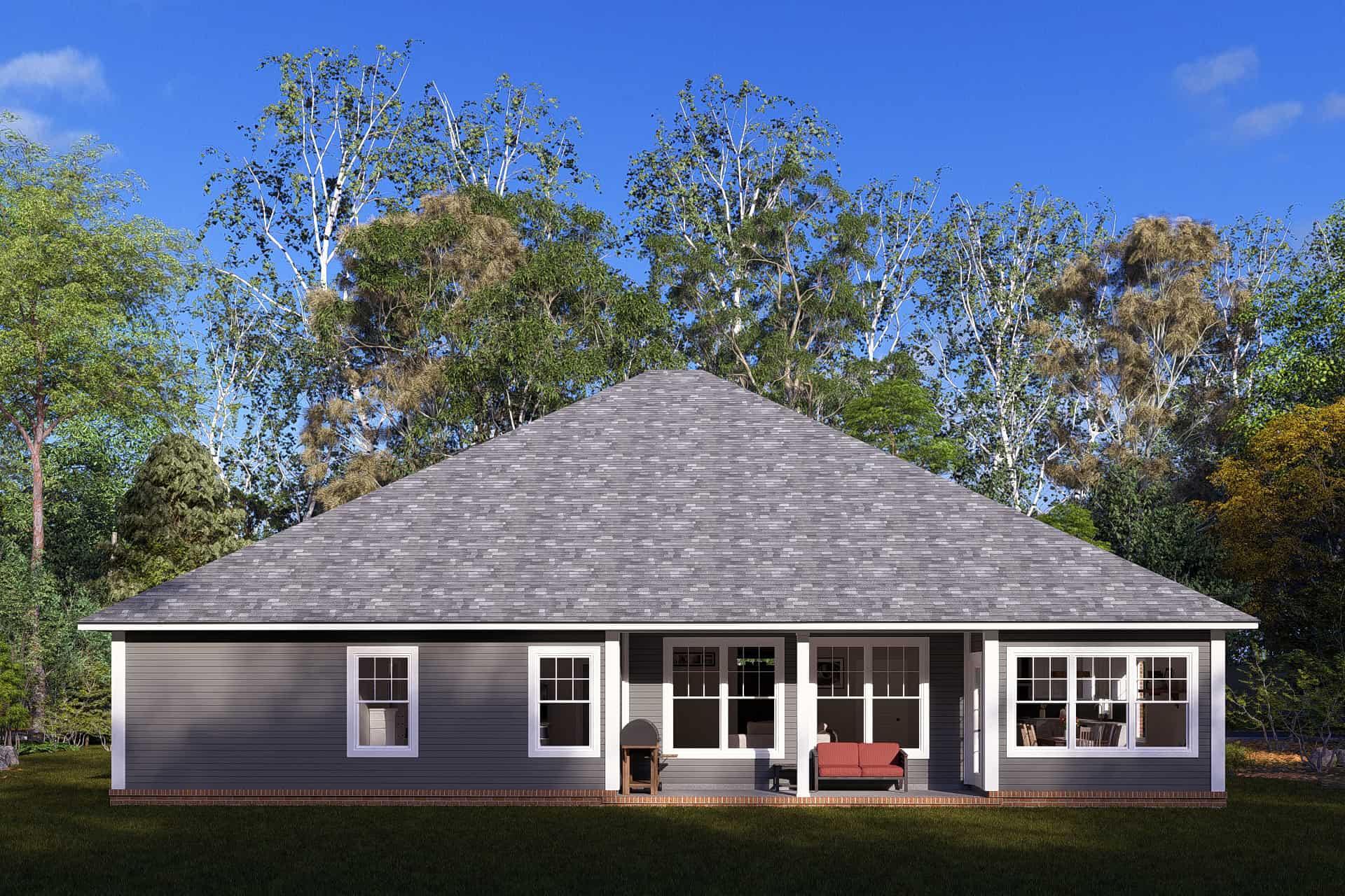 Rear View of this 3-Bedroom,2066 Sq Ft Plan -178-1242