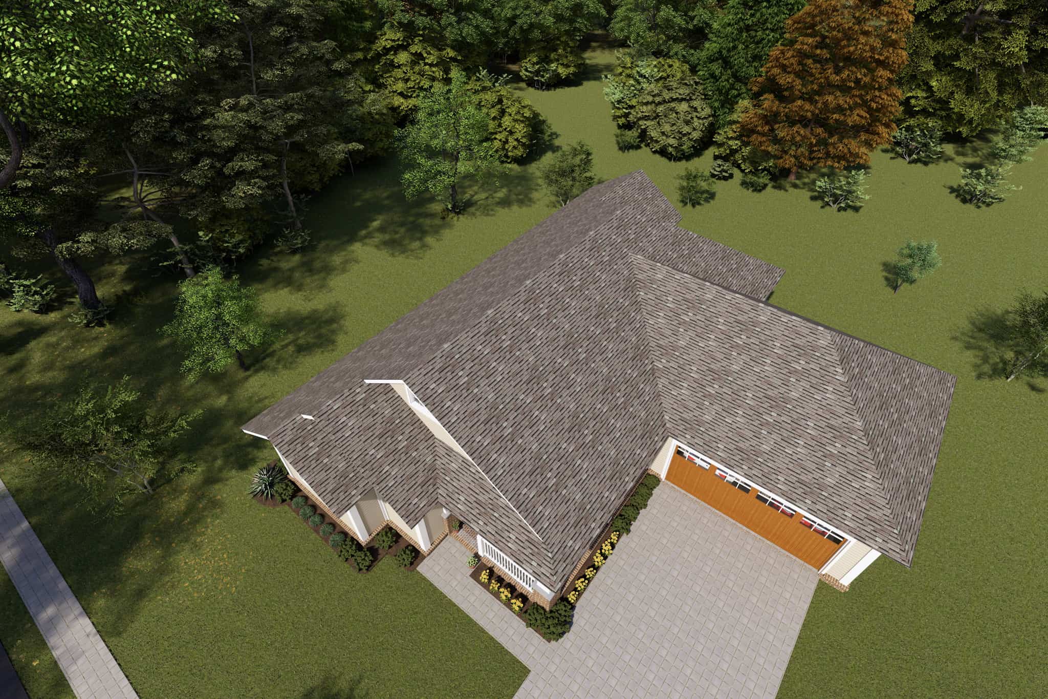 Aerial View of this 3-Bedroom,1381 Sq Ft Plan -178-1247