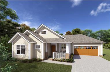 3-Bedroom, 1381 Sq Ft Cottage House Plan - 178-1247 - Front Exterior
