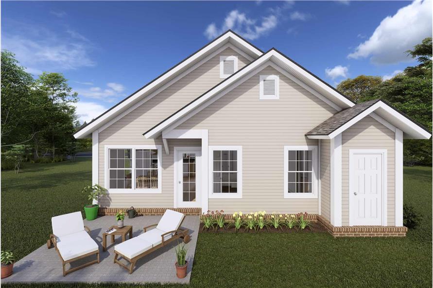 Rear View of this 3-Bedroom,1277 Sq Ft Plan -178-1248