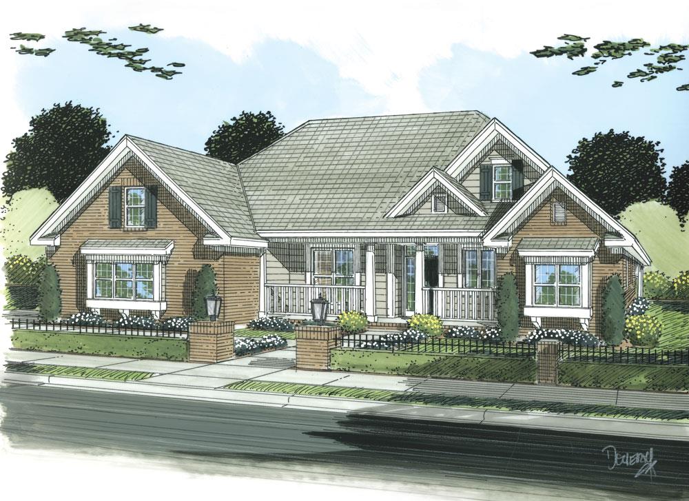 Front elevation of Ranch home (ThePlanCollection: House Plan #178-1252)