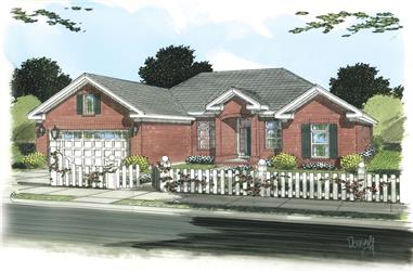 3-Bedroom, 1551 Sq Ft Traditional House Plan - 178-1254 - Front Exterior