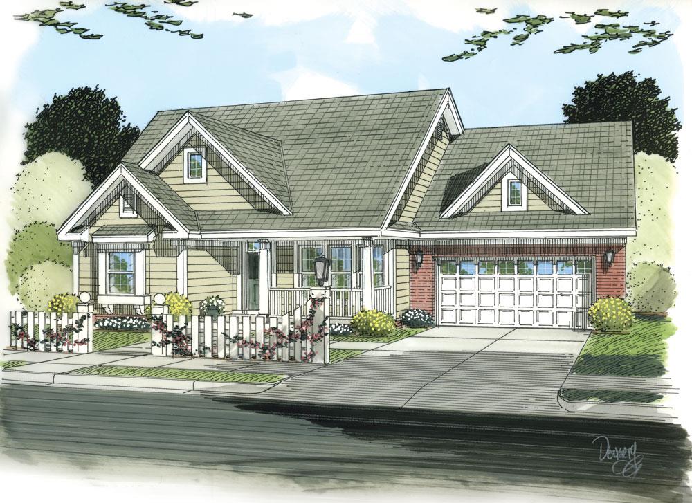 Front elevation of Traditional home (ThePlanCollection: House Plan #178-1256)
