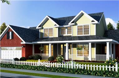 3-Bedroom, 1891 Sq Ft Country Home Plan - 178-1258 - Main Exterior