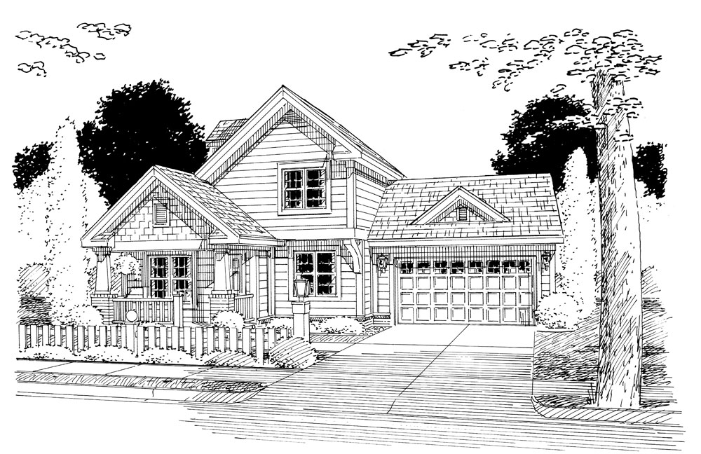 Front View of this 3-Bedroom, 1132 Sq Ft Plan - 178-1260
