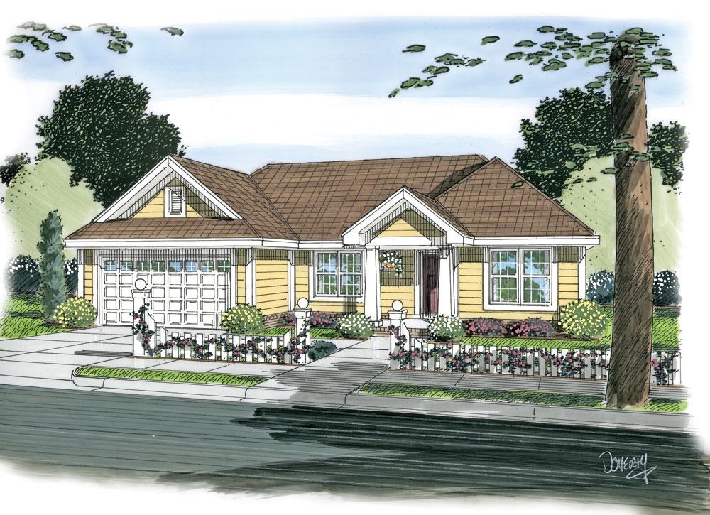 Front elevation of Traditional home (ThePlanCollection: House Plan #178-1265)