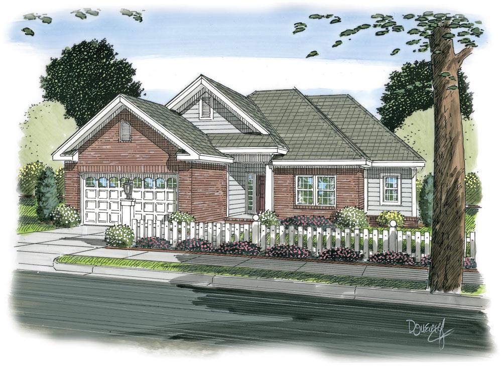 Front elevation of Traditional home (ThePlanCollection: House Plan #178-1266)