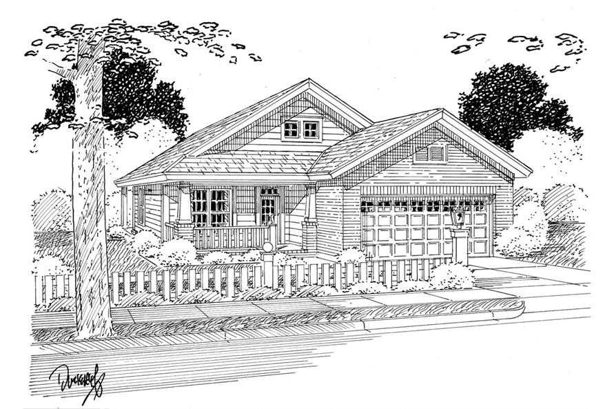 Front View of this 3-Bedroom, 1253 Sq Ft Plan - 178-1268