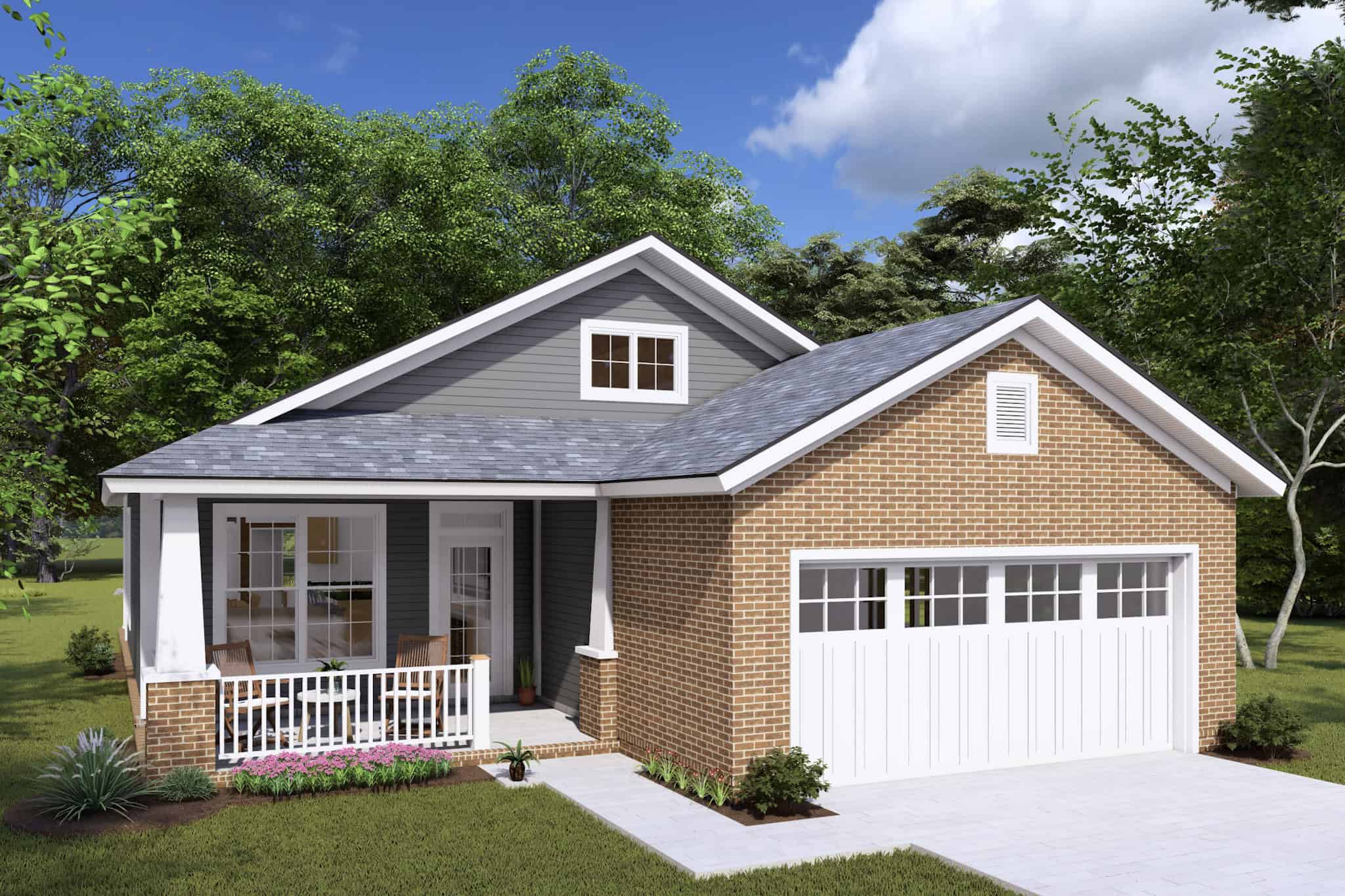 Left Side View of this 3-Bedroom,1253 Sq Ft Plan -178-1268