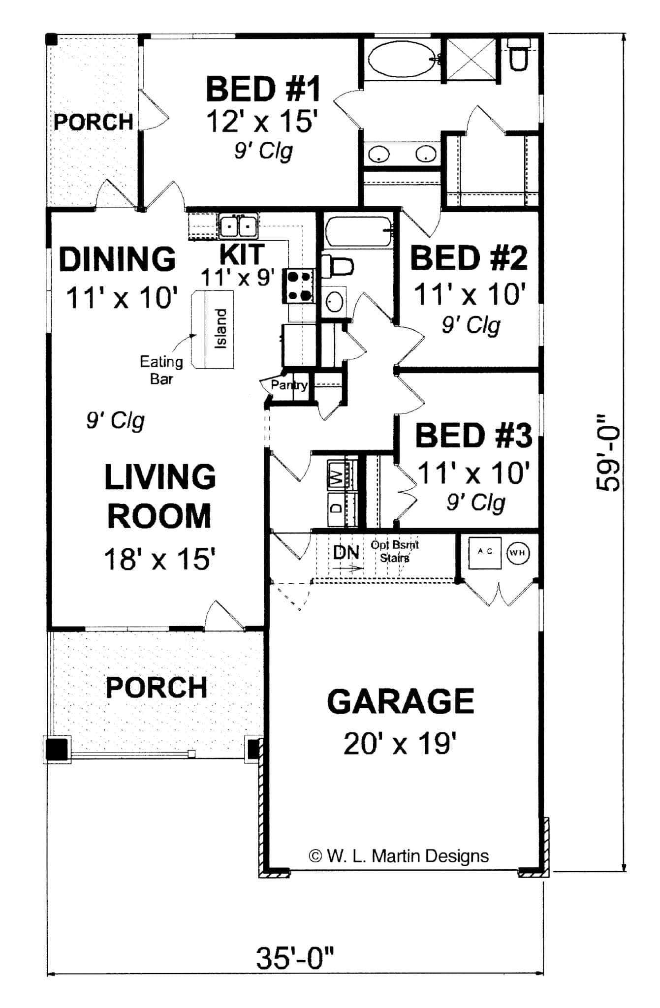 Floor Plan First Story of Ranch Plan #178-1268