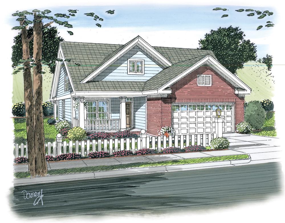 Front elevation of Traditional home (ThePlanCollection: House Plan #178-1270)