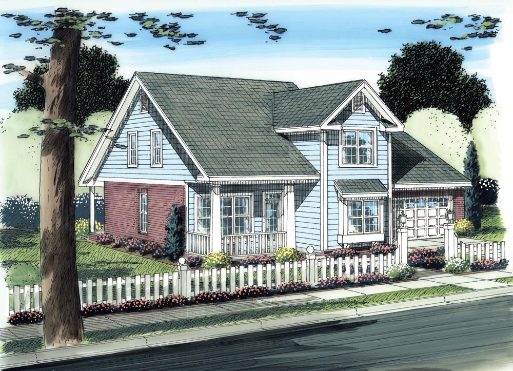 Front elevation of Traditional home (ThePlanCollection: House Plan #178-1271)