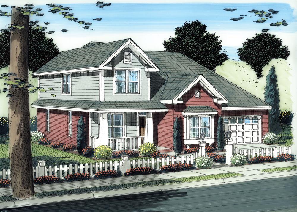 Front elevation of Traditional home (ThePlanCollection: House Plan #178-1272)