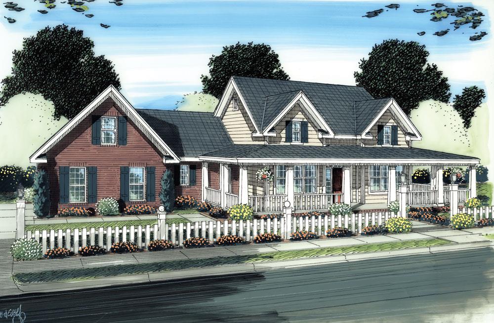 Front elevation of Ranch home (ThePlanCollection: House Plan #178-1273)