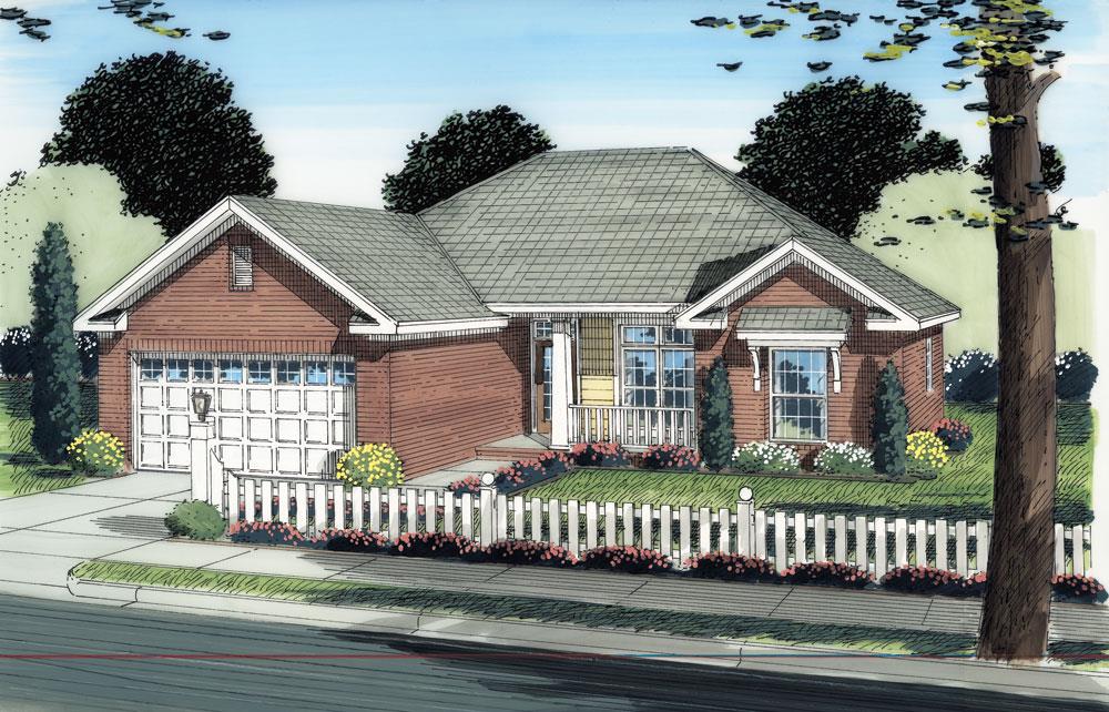 Front elevation of Traditional home (ThePlanCollection: House Plan #178-1278)