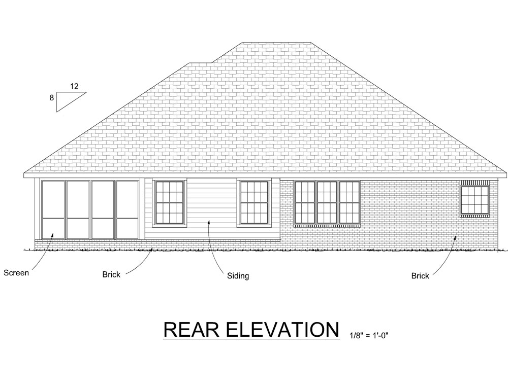 Home Plan Rear Elevation of this 3-Bedroom,1975 Sq Ft Plan -178-1280