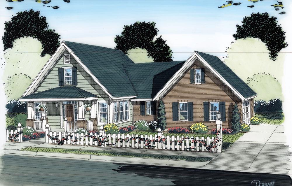 Front elevation of Traditional home (ThePlanCollection: House Plan #178-1285)