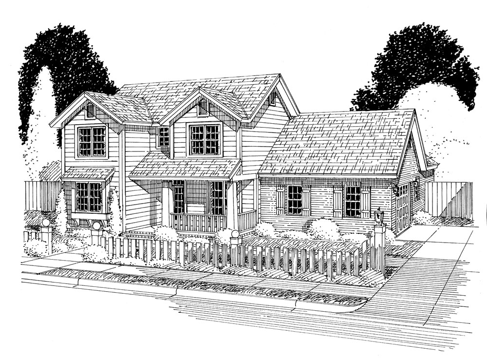 Home Plan Front Elevation of this 4-Bedroom,2214 Sq Ft Plan -178-1298