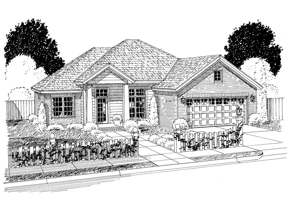 Front View of this 3-Bedroom, 1364 Sq Ft Plan - 178-1299