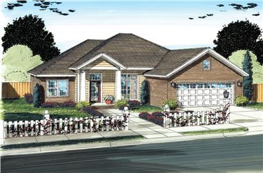 3-Bedroom, 1364 Sq Ft Country House Plan - 178-1299 - Front Exterior