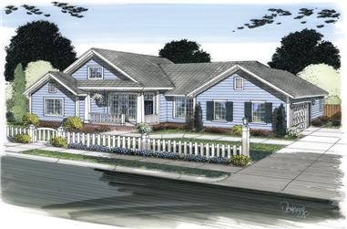 4-Bedroom, 1966 Sq Ft Ranch House Plan - 178-1304 - Front Exterior