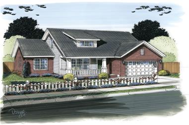 3-Bedroom, 1919 Sq Ft Traditional House Plan - 178-1307 - Front Exterior