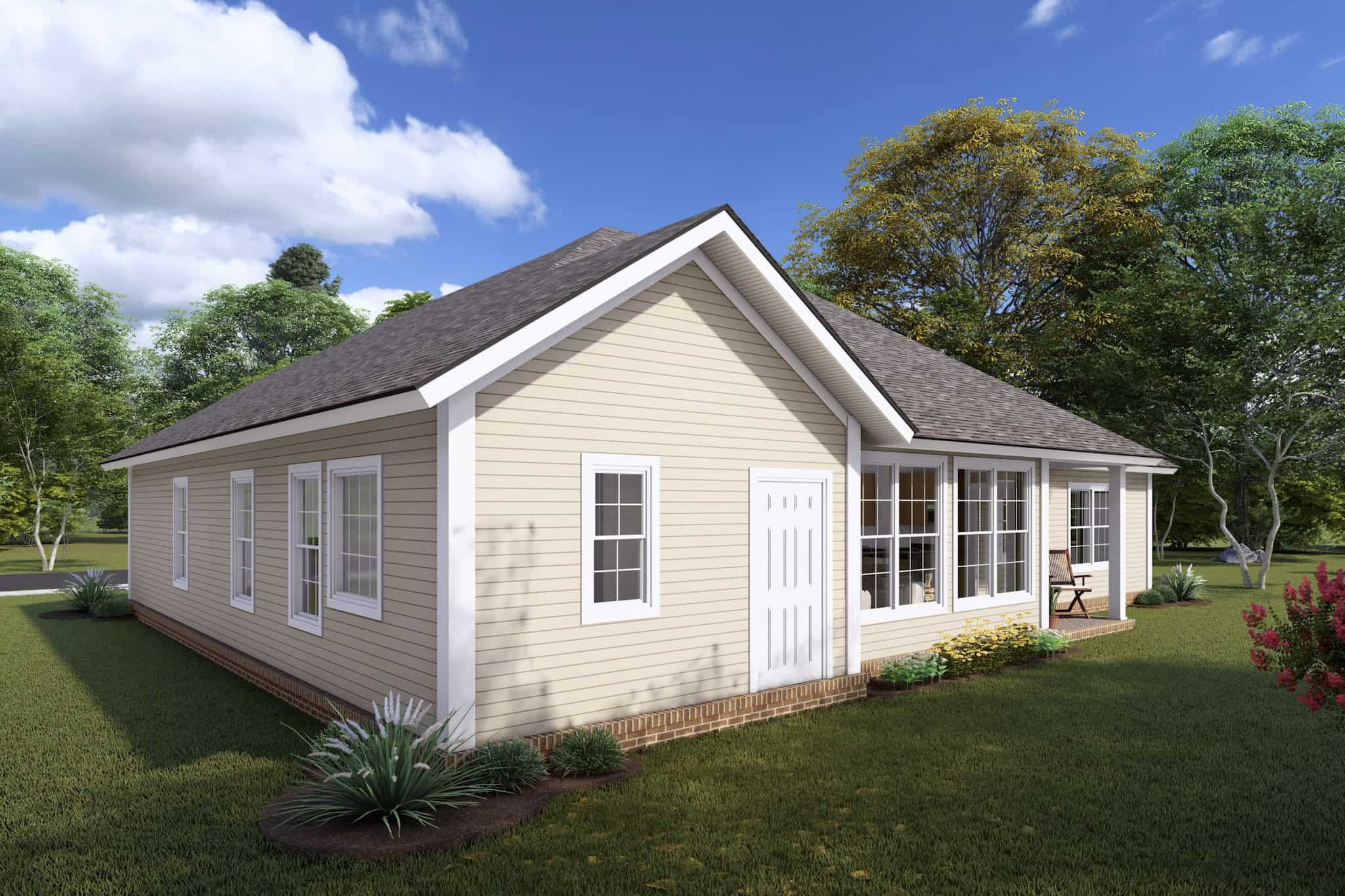 Rear View of this 3-Bedroom,1294 Sq Ft Plan -178-1308