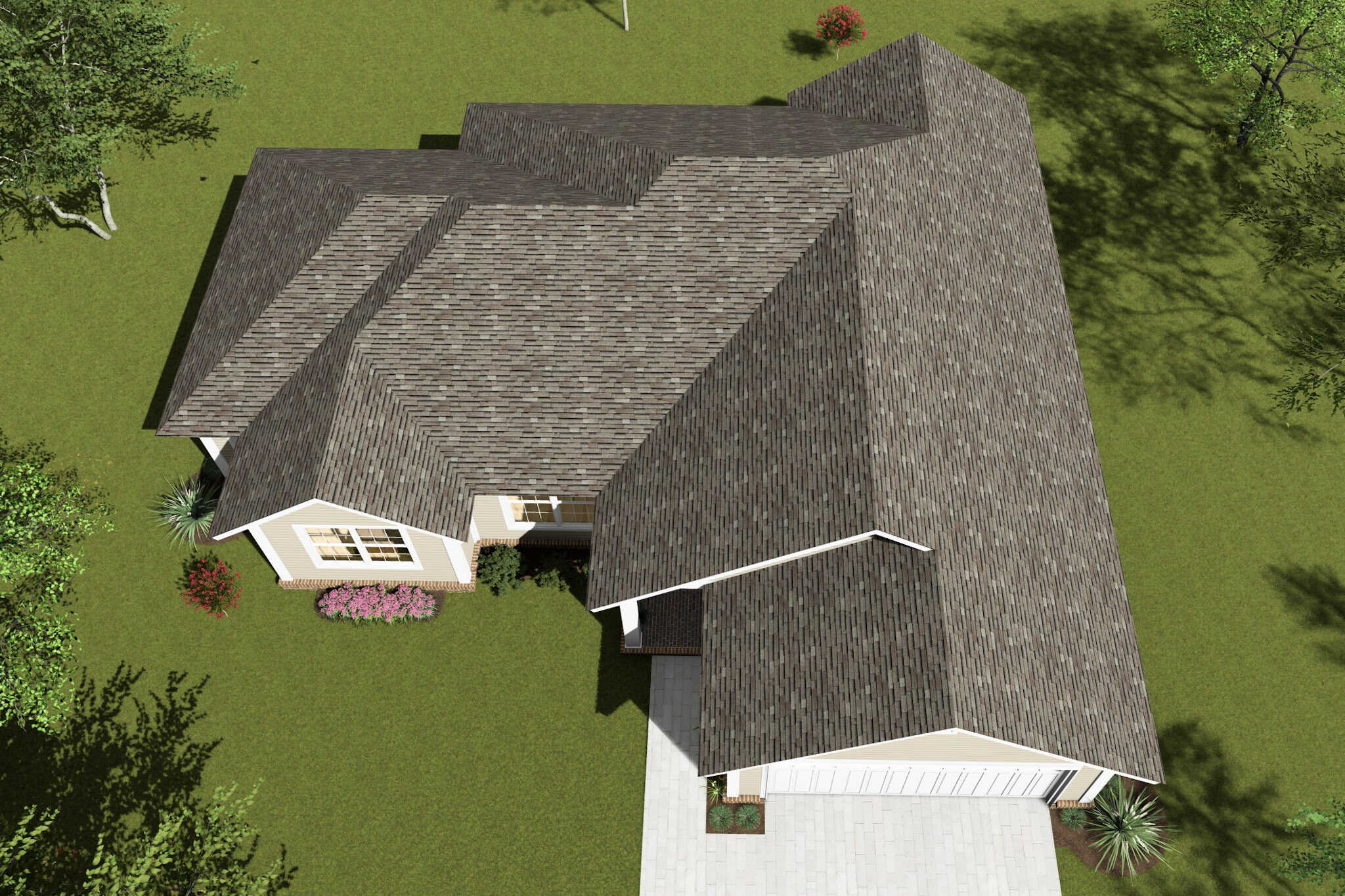 Aerial View of this 3-Bedroom,1294 Sq Ft Plan -178-1308