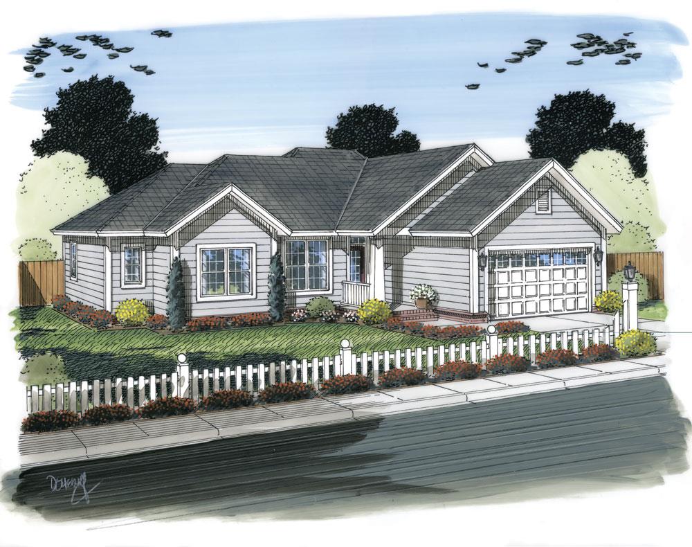 Front elevation of Traditional home (ThePlanCollection: House Plan #178-1308)