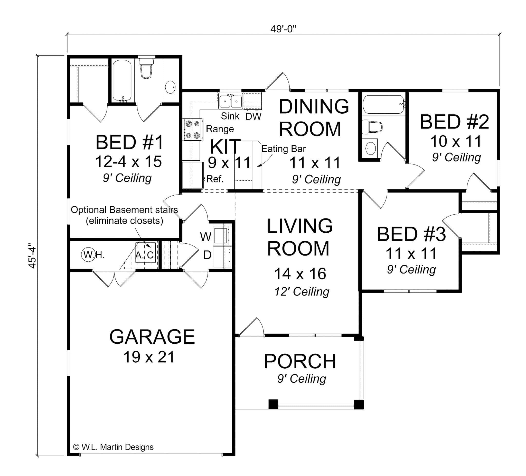 Floor Plan First Story of Traditional Plan #178-1312