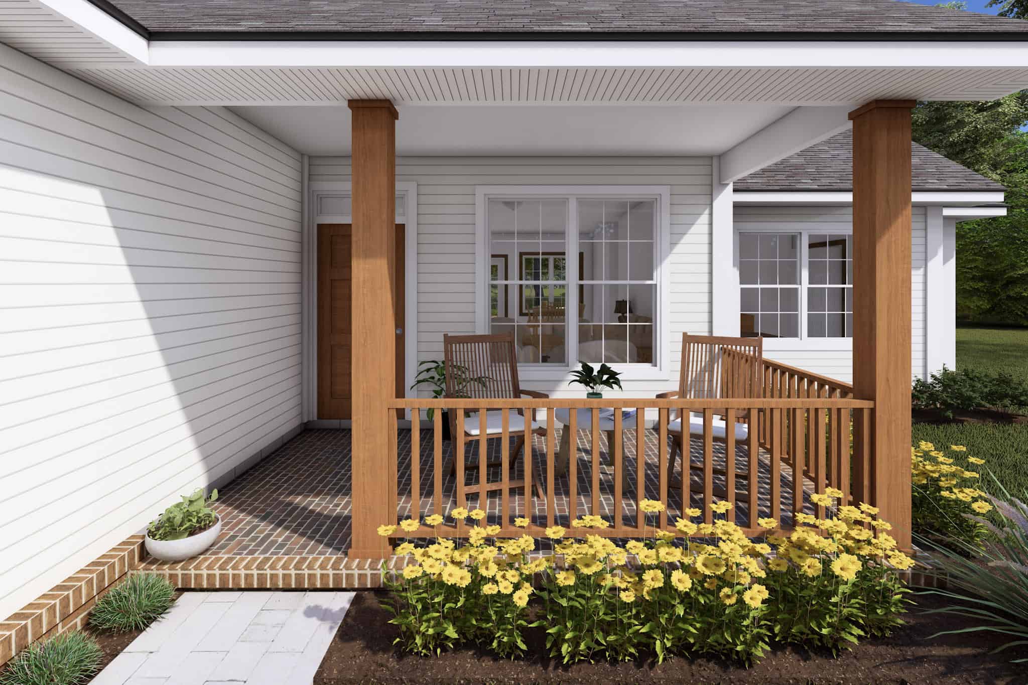 Porch of this 3-Bedroom,1145 Sq Ft Plan -178-1312