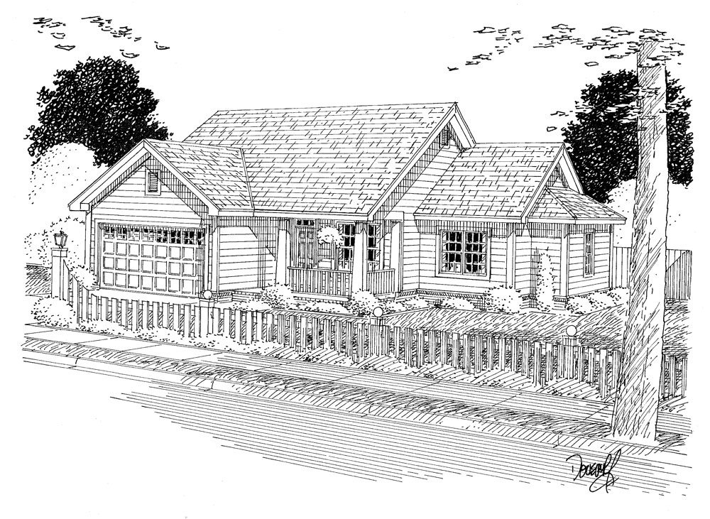 Front View of this 3-Bedroom, 1145 Sq Ft Plan - 178-1312