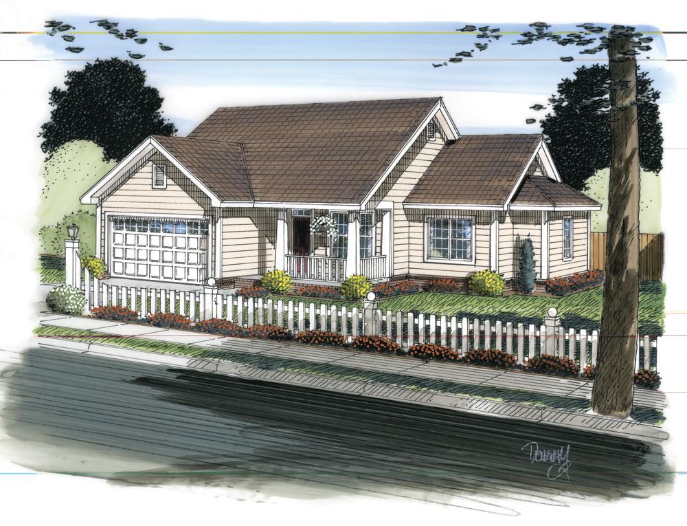 Front elevation of Traditional home (ThePlanCollection: House Plan #178-1312)