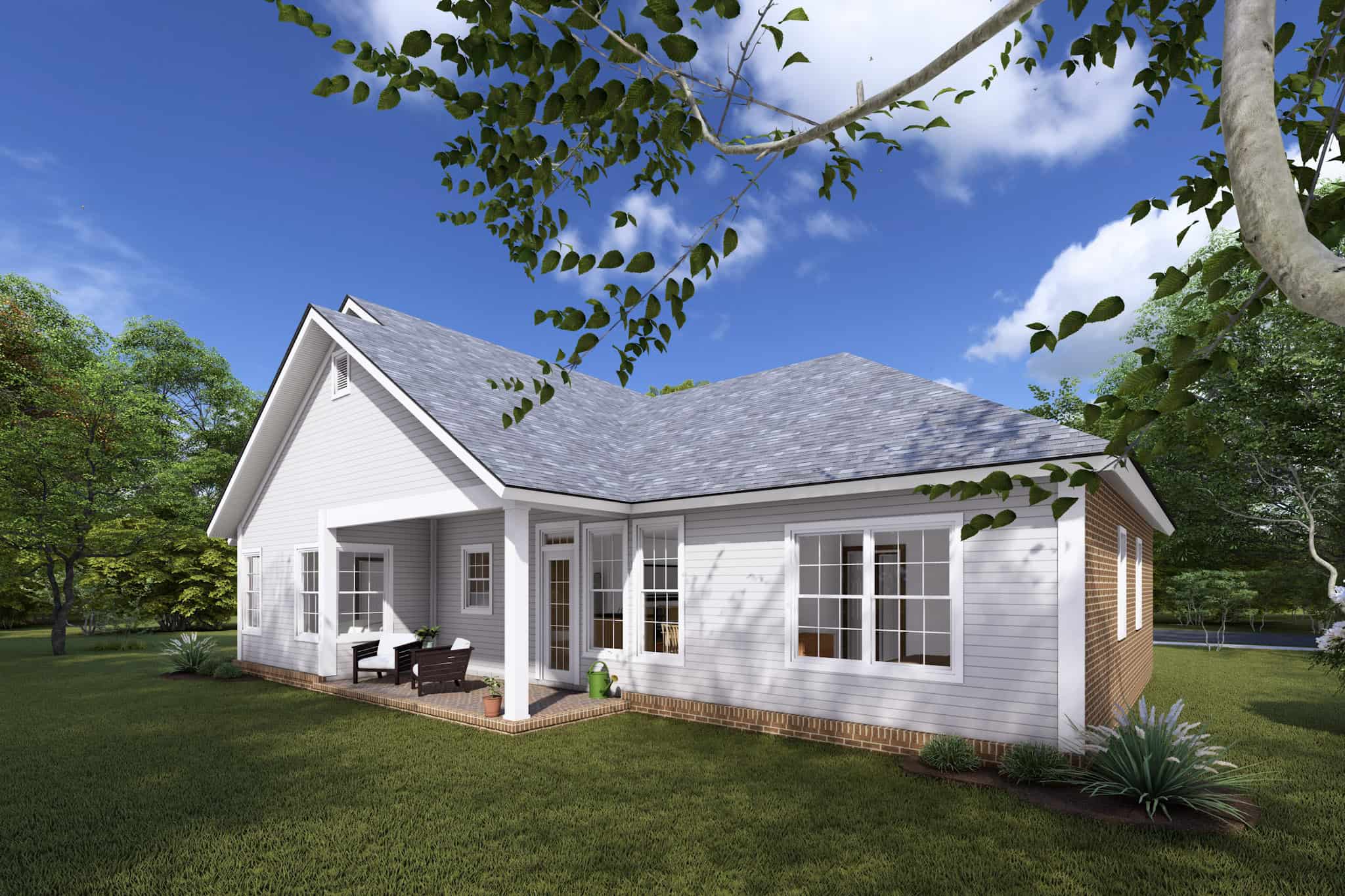 Rear View of this 3-Bedroom,1431 Sq Ft Plan -178-1313