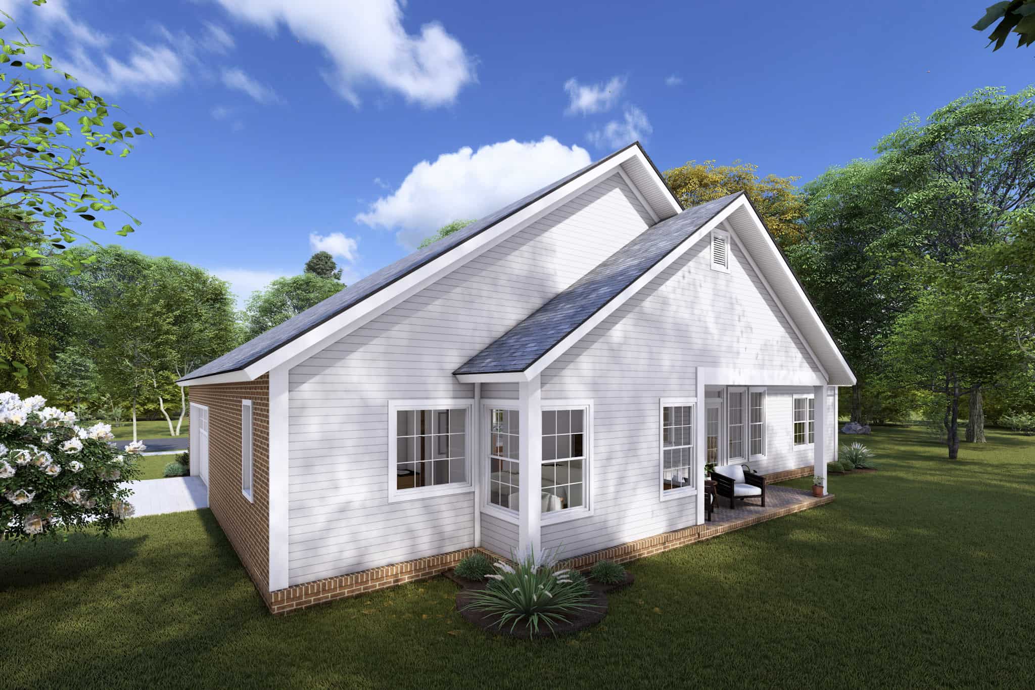 Rear View of this 3-Bedroom,1431 Sq Ft Plan -178-1313
