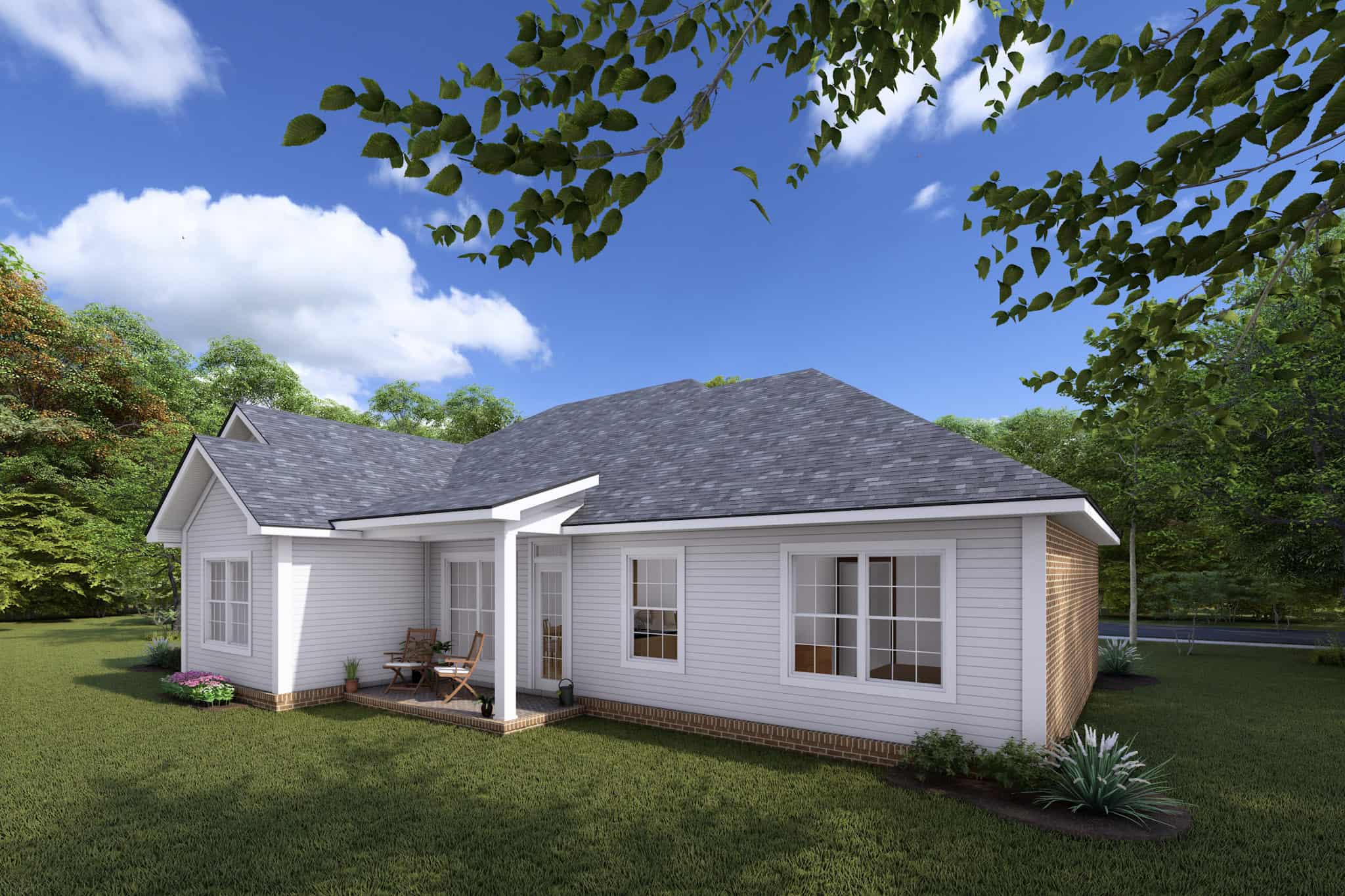 Rear View of this 3-Bedroom,1472 Sq Ft Plan -178-1316