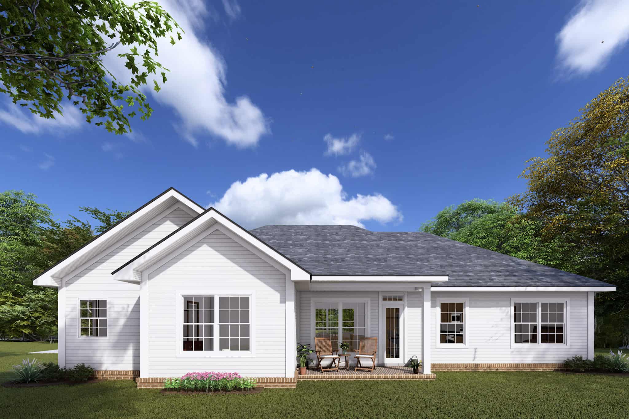 Rear View of this 3-Bedroom,1472 Sq Ft Plan -178-1316