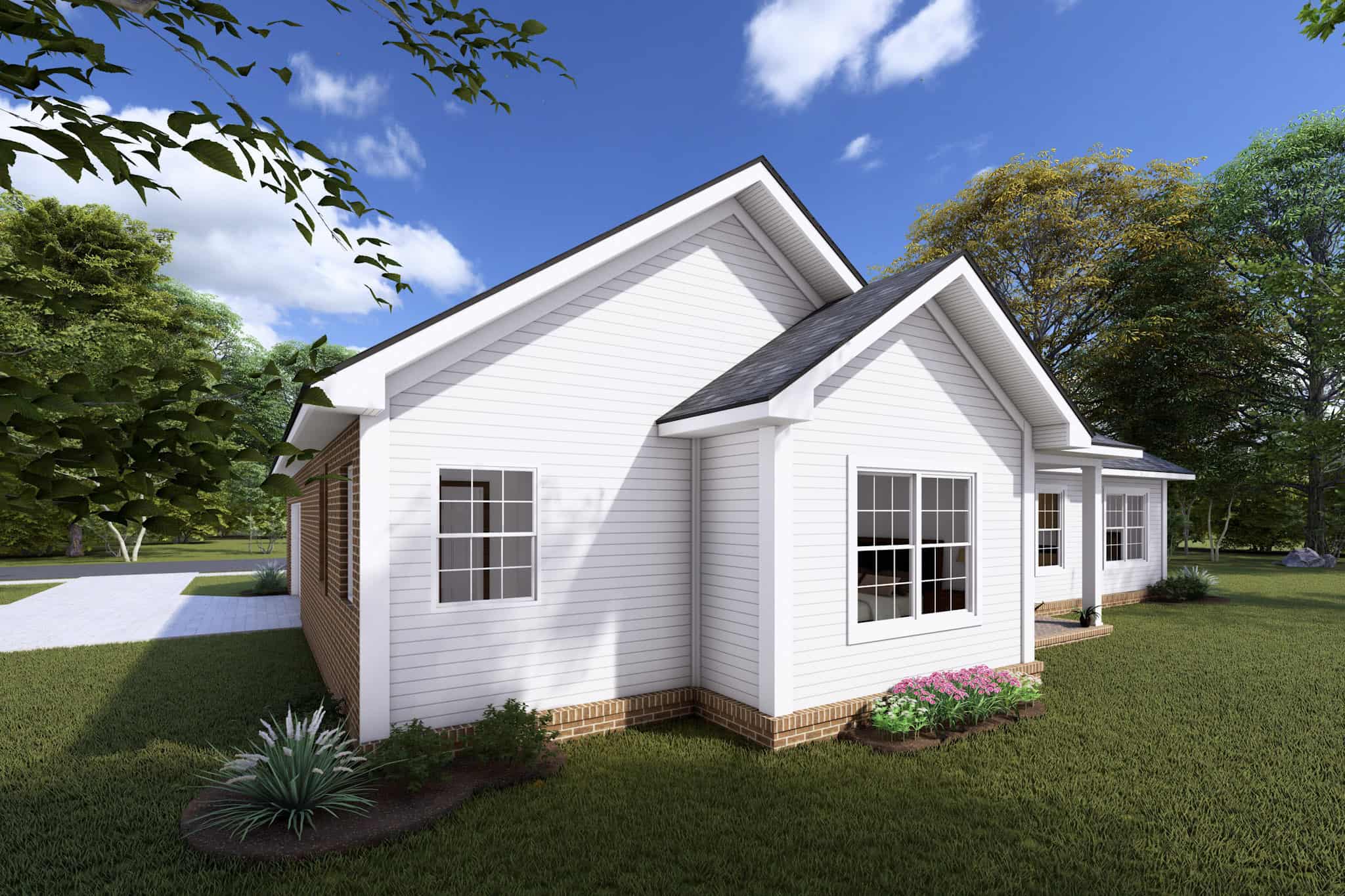 Rear View of this 3-Bedroom,1472 Sq Ft Plan -178-1316