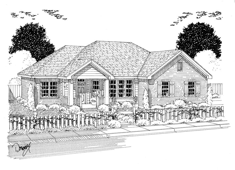 Front View of this 3-Bedroom, 1472 Sq Ft Plan - 178-1316