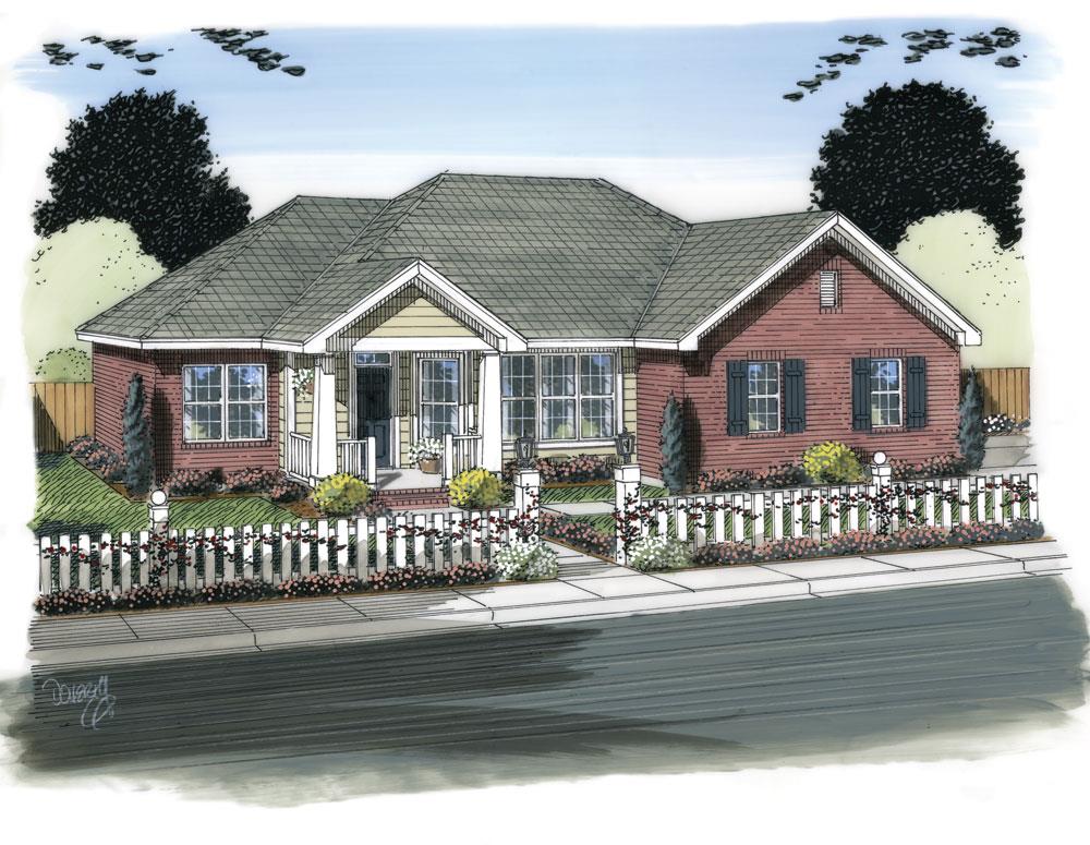 Front elevation of Traditional home (ThePlanCollection: House Plan #178-1316)