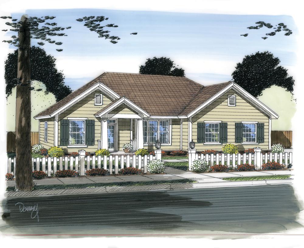 Front elevation of Traditional home (ThePlanCollection: House Plan #178-1317)