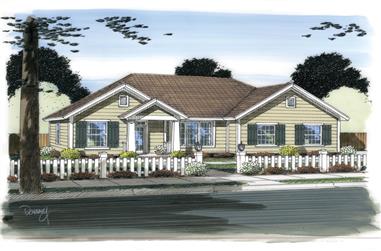 3-Bedroom, 1616 Sq Ft Traditional House Plan - 178-1317 - Front Exterior