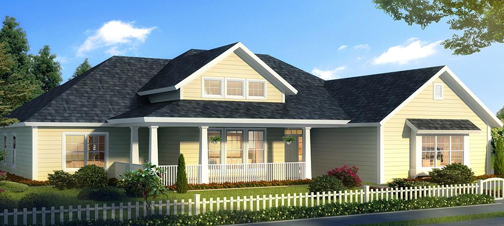 Front elevation of Cottage home (ThePlanCollection: House Plan #178-1320)