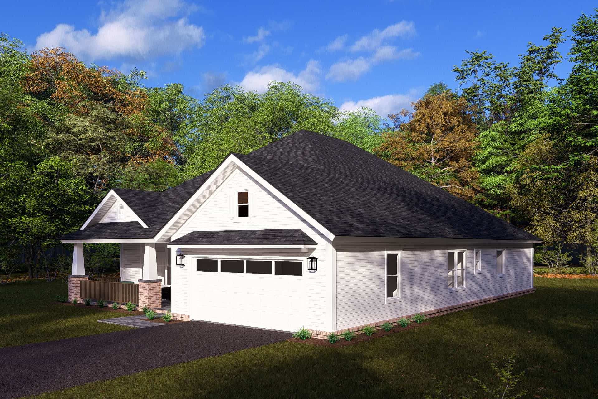 Home Plan Left Elevation of this 4-Bedroom,2107 Sq Ft Plan -178-1324