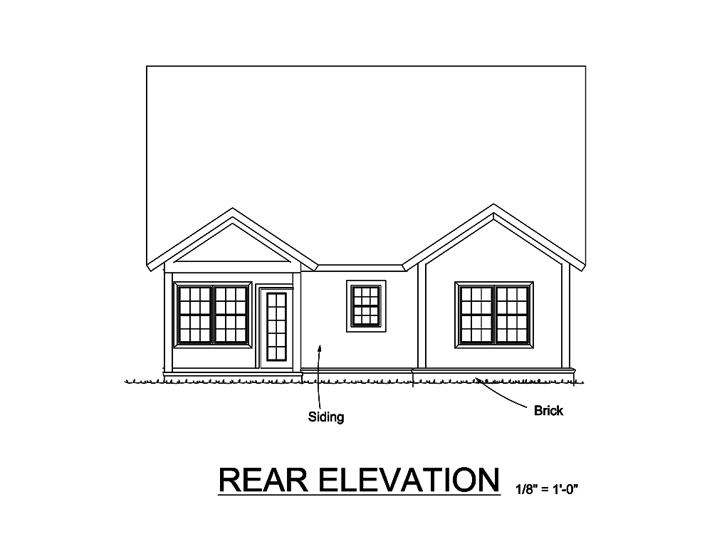 Home Plan Rear Elevation of this 3-Bedroom,1986 Sq Ft Plan -178-1328