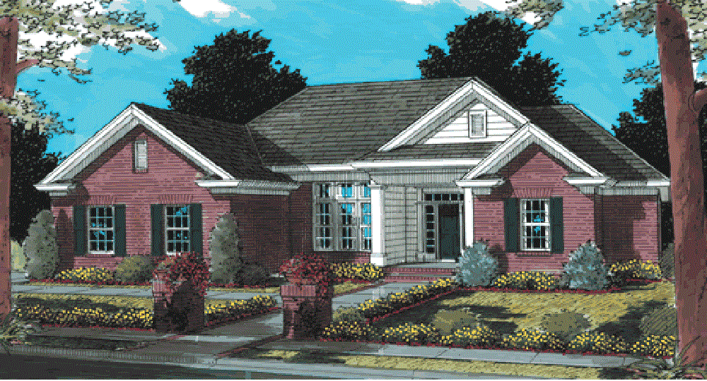 Front elevation of Traditional home (ThePlanCollection: House Plan #178-1333)