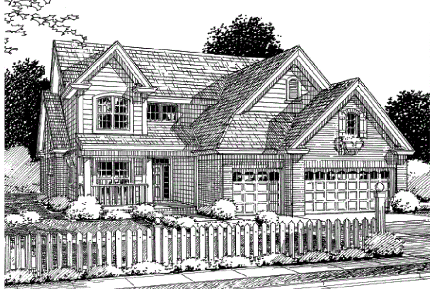 Front View of this 4-Bedroom, 2180 Sq Ft Plan - 178-1334