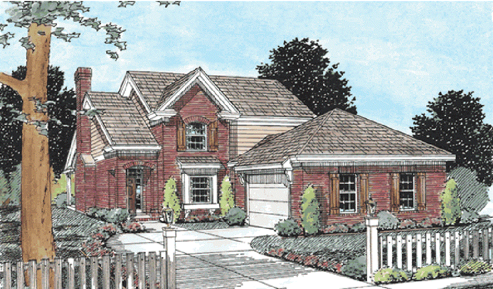 Front elevation of Traditional home (ThePlanCollection: House Plan #178-1335)
